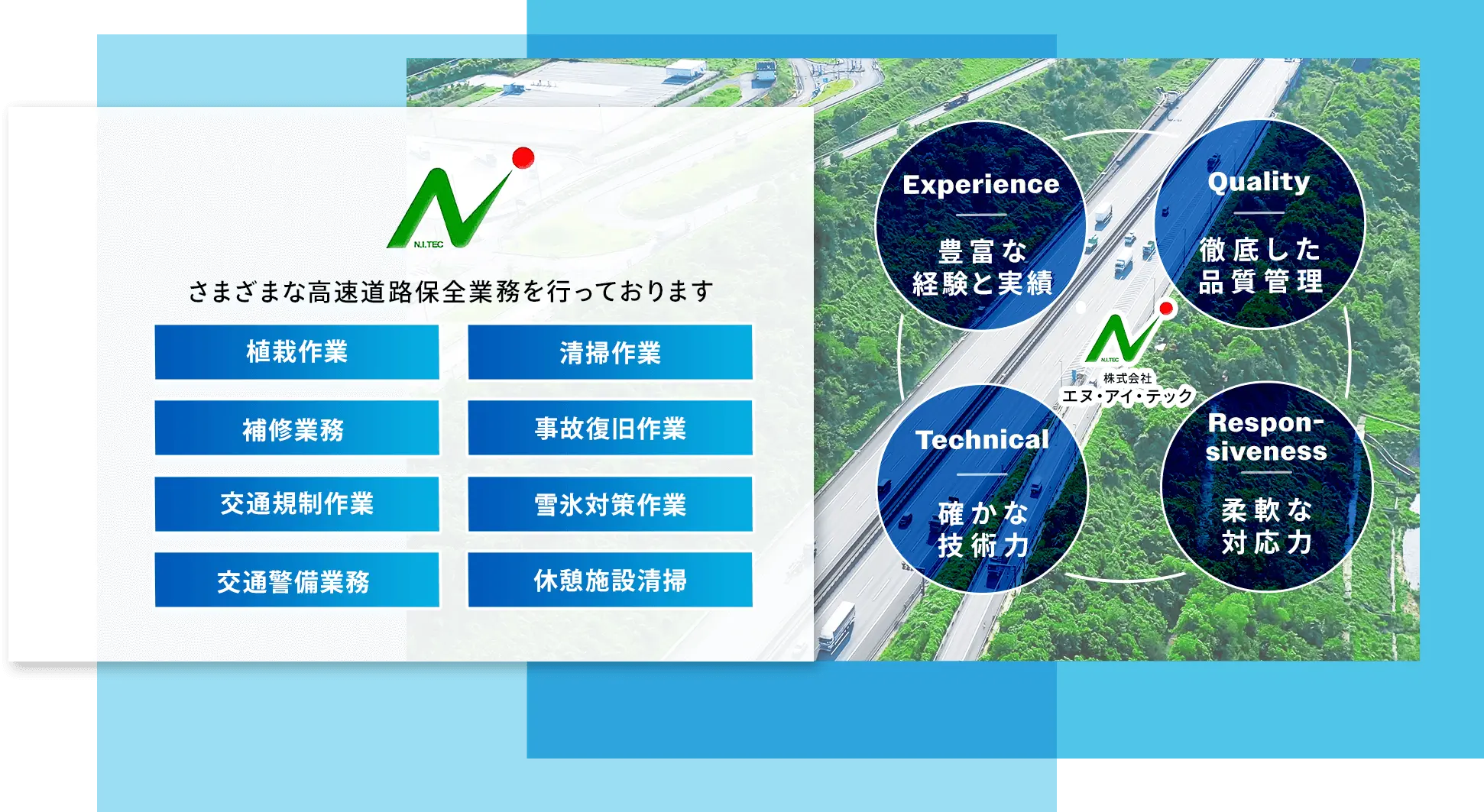 さまざまな高速道路保全業務を行っております